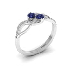 2 Stone Infinity 925 Silver Tanzanite Ring