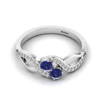 2 Stone Infinity 925 Silver Tanzanite Ring
