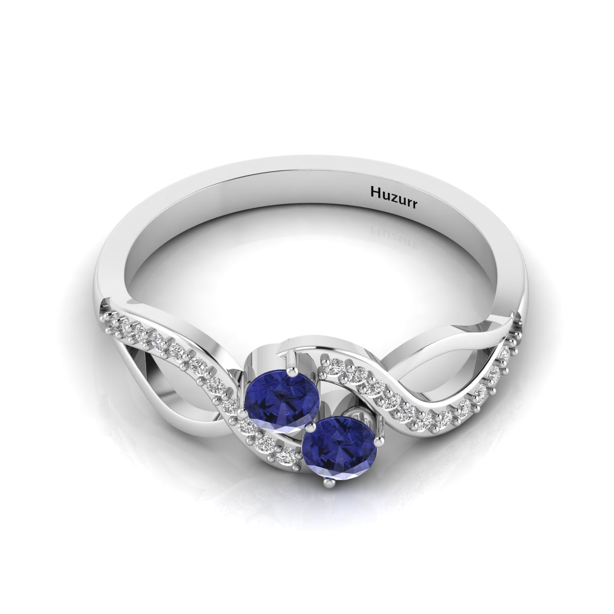2 Stone Infinity 925 Silver Tanzanite Ring