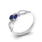 2 Stone Infinity 925 Silver Tanzanite Ring