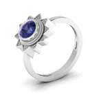 Tanzanite 925 Silver Solitaire Sun Ring