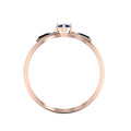 Tanzanite And Black Diamond Rose Gold Plated Solitaire Ring