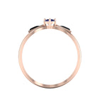 Tanzanite And Black Diamond Rose Gold Plated Solitaire Ring