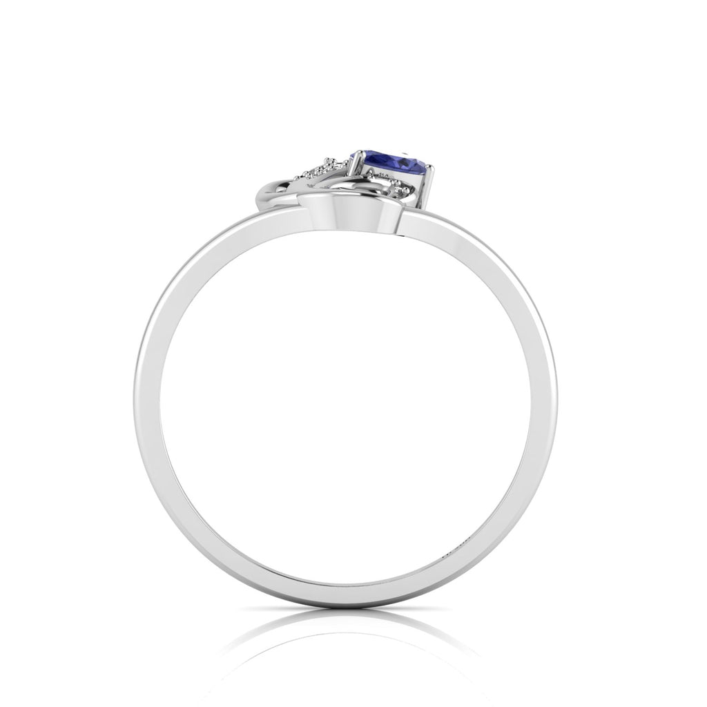 Oval-Cut Tanzanite Sterling Silver Classic Ring