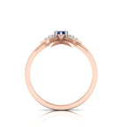 Tanzanite Two Tone Rose Gold Plated Starburst Solitaire Ring