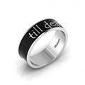 Silver Black Enamel Till Death Band Ring