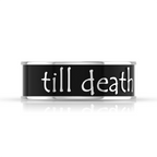 Silver Black Enamel Till Death Band Ring