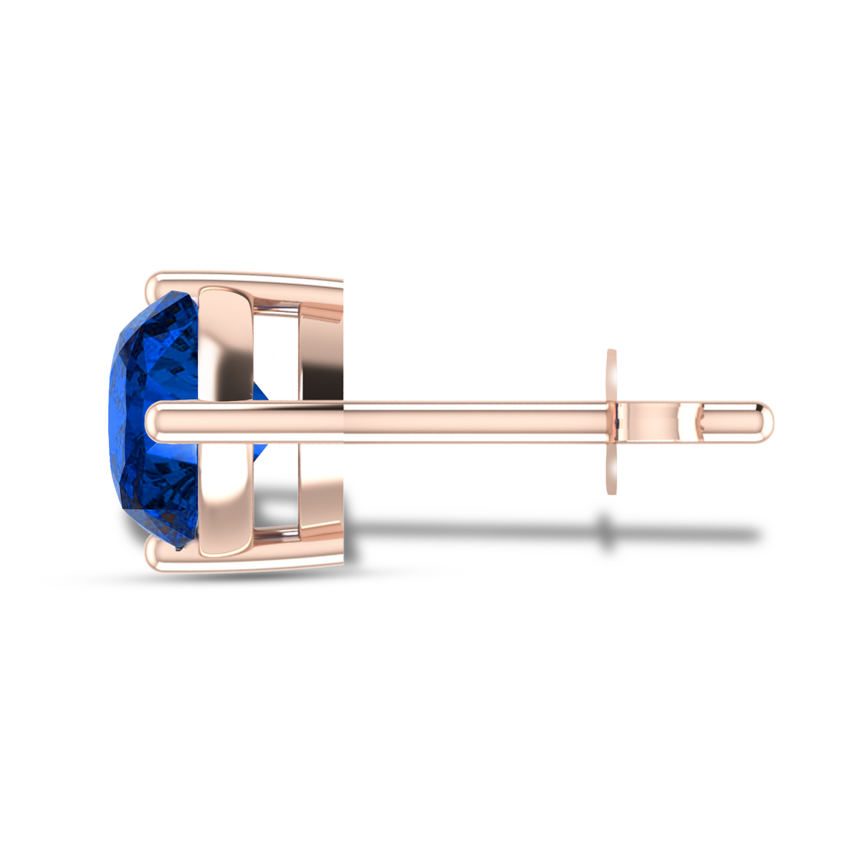 Trillion Blue Sapphire Rose Gold Plated Stud Earrings
