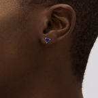 Trillion Blue Sapphire Rose Gold Plated Stud Earrings