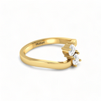 Two Sparkling Diamond Gold Plated Ring