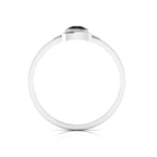 Trillion Curved Black Diamond 925 Silver Ring