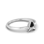 Trillion Curved Black Diamond 925 Silver Ring