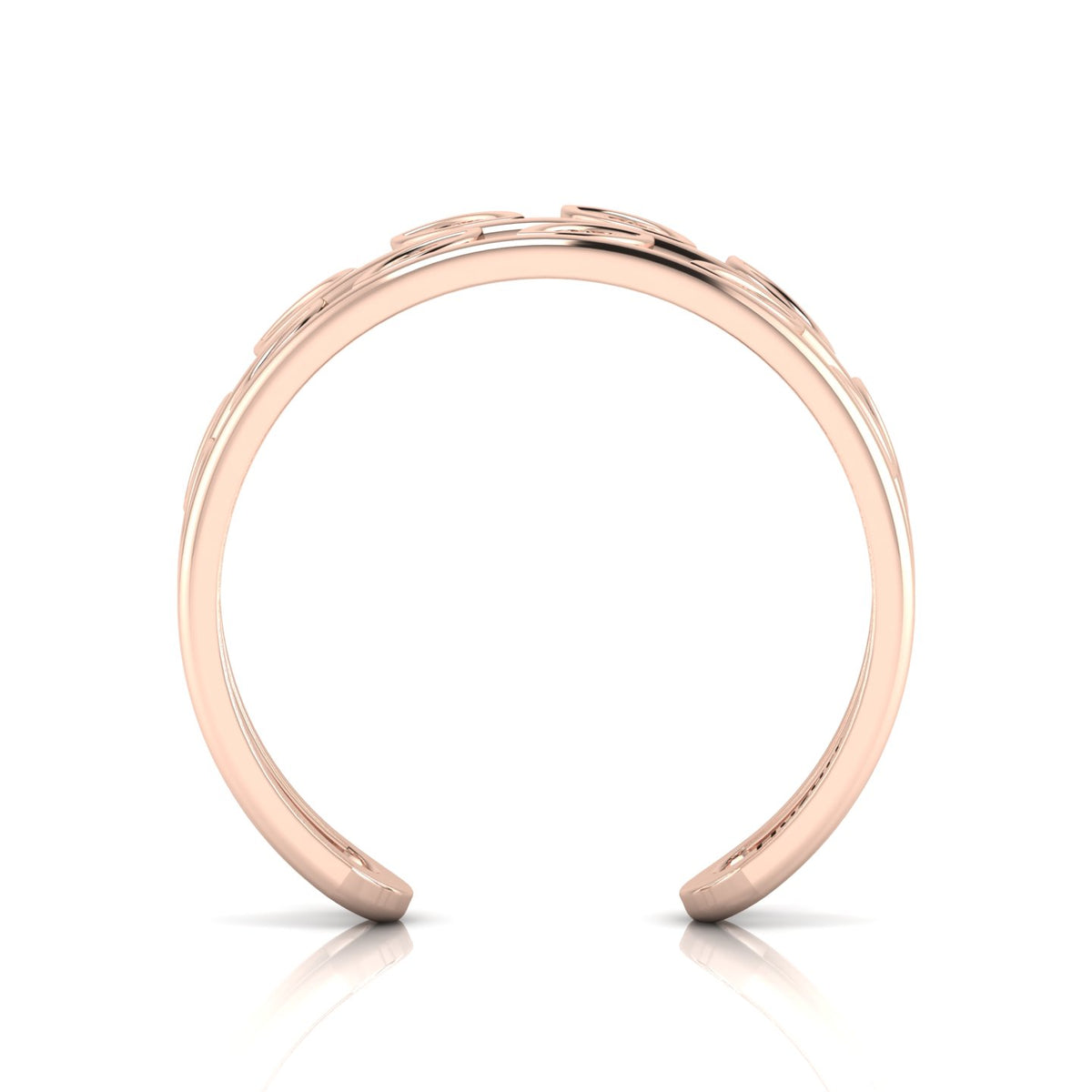 Stylish Leaf Rose Gold Plated Open Ring
