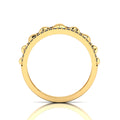Round-Black Diamond Gold Plated Heart Band Ring