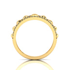 Round-Black Diamond Gold Plated Heart Band Ring