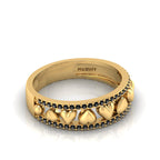 Round-Black Diamond Gold Plated Heart Band Ring