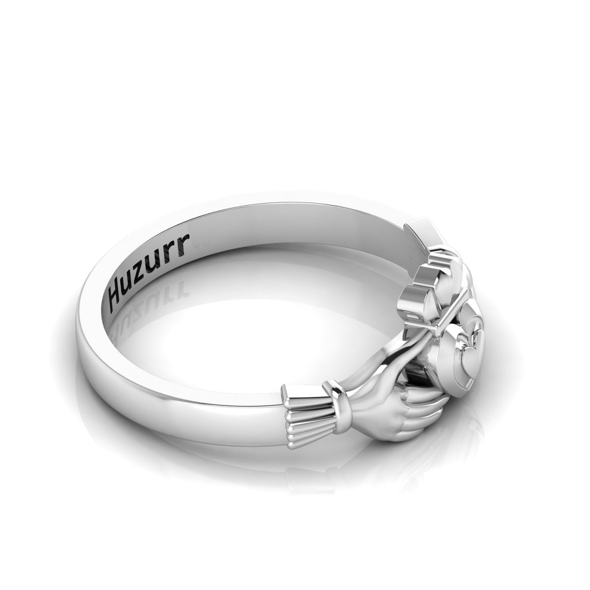 Heart Crown Sterling Silver Claddagh Ring