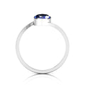 Marquise Cut Lab Created Diamond Bypass Solitaire Sterling Silver Ring