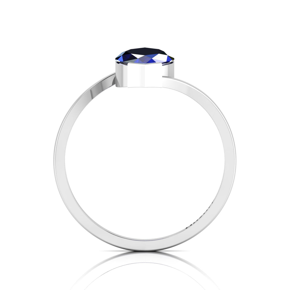 Marquise Cut Lab Created Diamond Bypass Solitaire Sterling Silver Ring