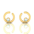Gold Plated Open Circle Opal Studs Earrings