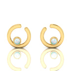 Gold Plated Open Circle Opal Studs Earrings