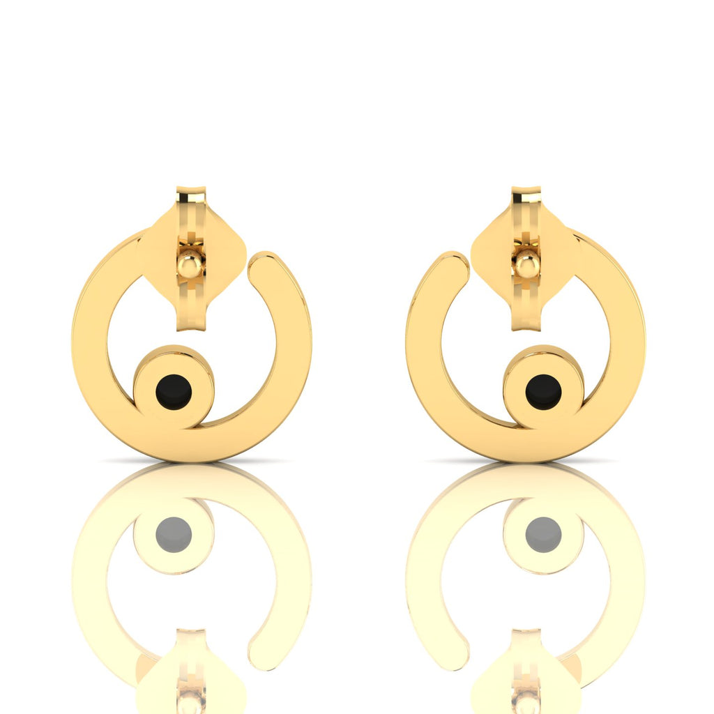 Gold Plated Open Circle Opal Studs Earrings
