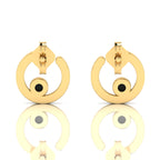 Gold Plated Open Circle Opal Studs Earrings
