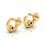 Gold Plated Open Circle Opal Studs Earrings