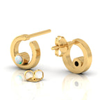 Gold Plated Open Circle Opal Studs Earrings
