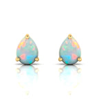 Pear-Cut Opal Stud Gold Plated Earrings