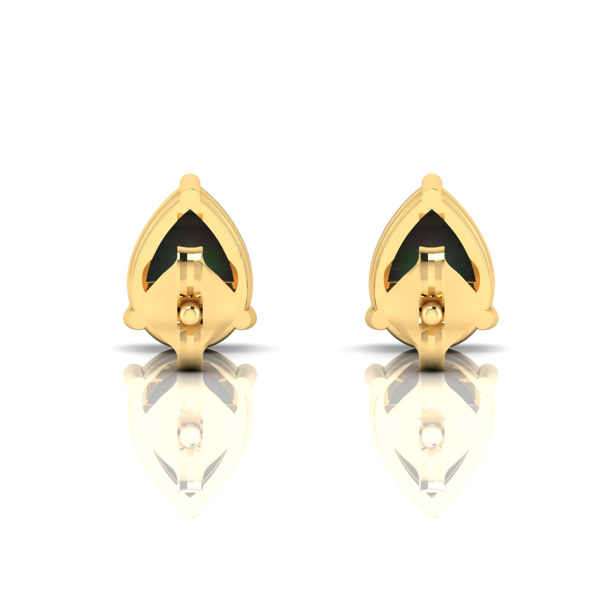 Pear-Cut Opal Stud Gold Plated Earrings
