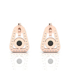 Rose Gold Plated Round Opal Studs Triangular Earrings