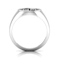 Black Enamel Spider Net Engraved Classic Signet Sterling Silver Ring