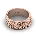 Stylish Flower Rose Gold Plated Band Ring