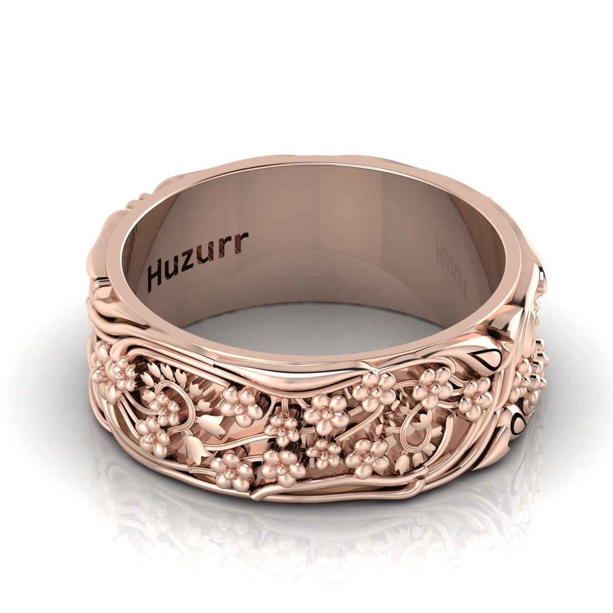Stylish Flower Rose Gold Plated Band Ring