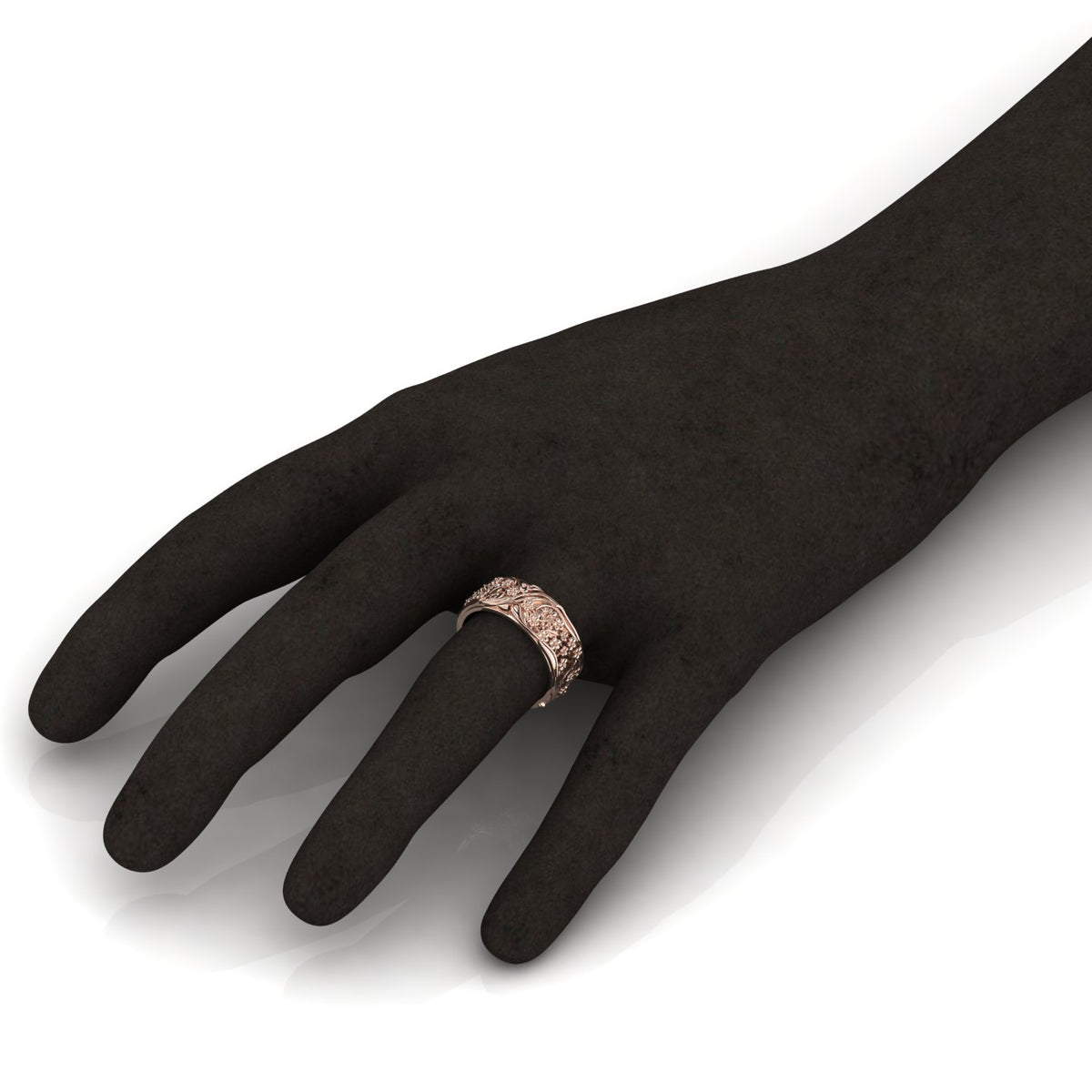 Stylish Flower Rose Gold Plated Band Ring