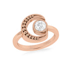 Moon Round Diamond Knot Rose Gold Plated RIng