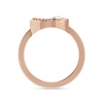 Moon Round Diamond Knot Rose Gold Plated RIng