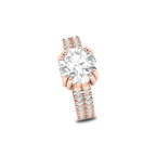 Double Band Round Diamond Rose Gold Plated Ring