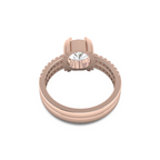 Double Band Round Diamond Rose Gold Plated Ring