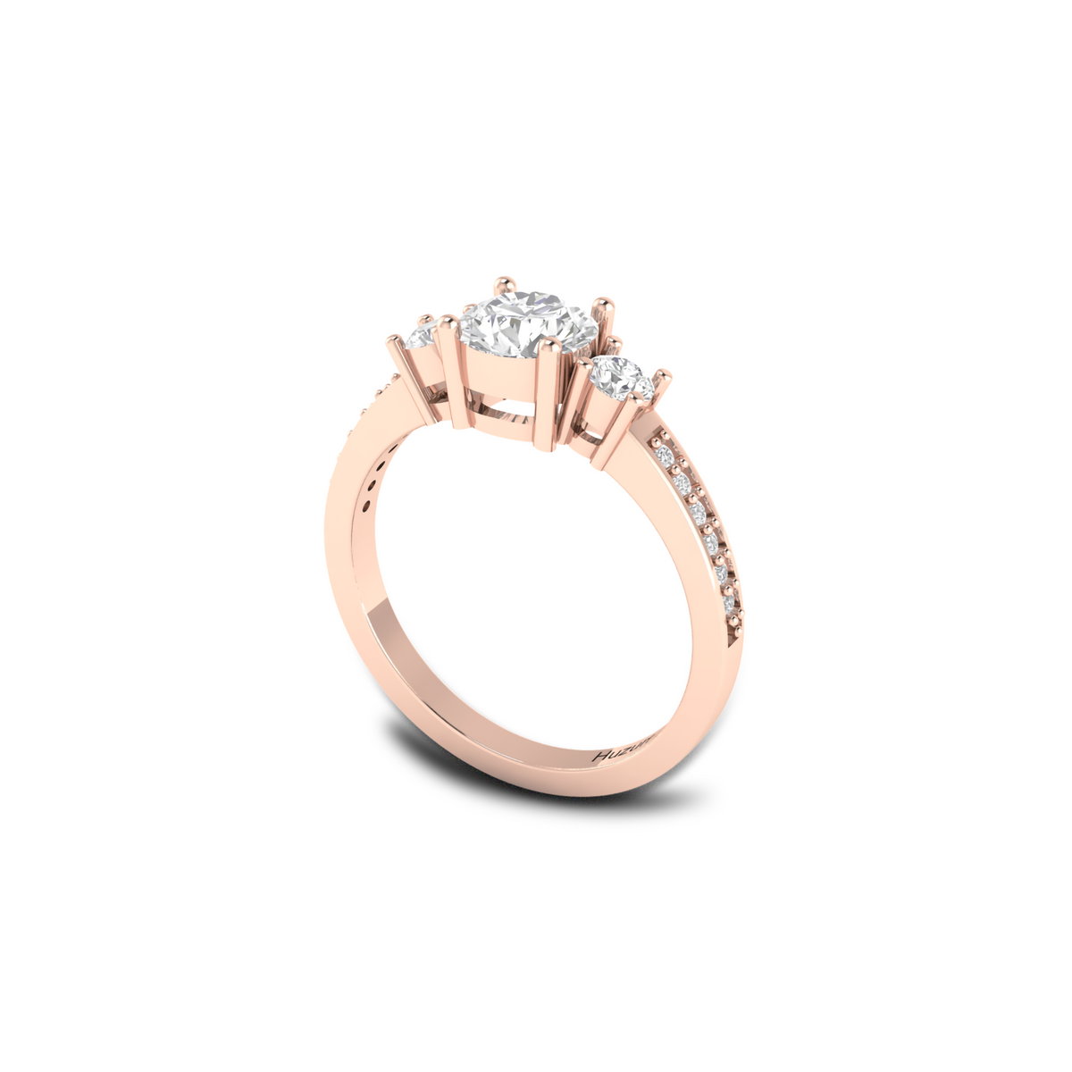 Rose Gold Plated Three Stone Vintage Ring