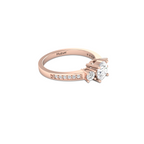 Rose Gold Plated Three Stone Vintage Ring