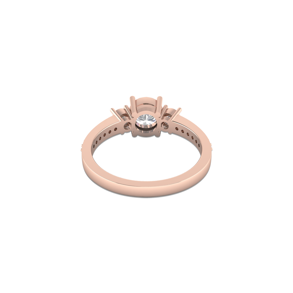 Rose Gold Plated Three Stone Vintage Ring