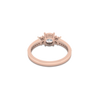 Rose Gold Plated Three Stone Vintage Ring
