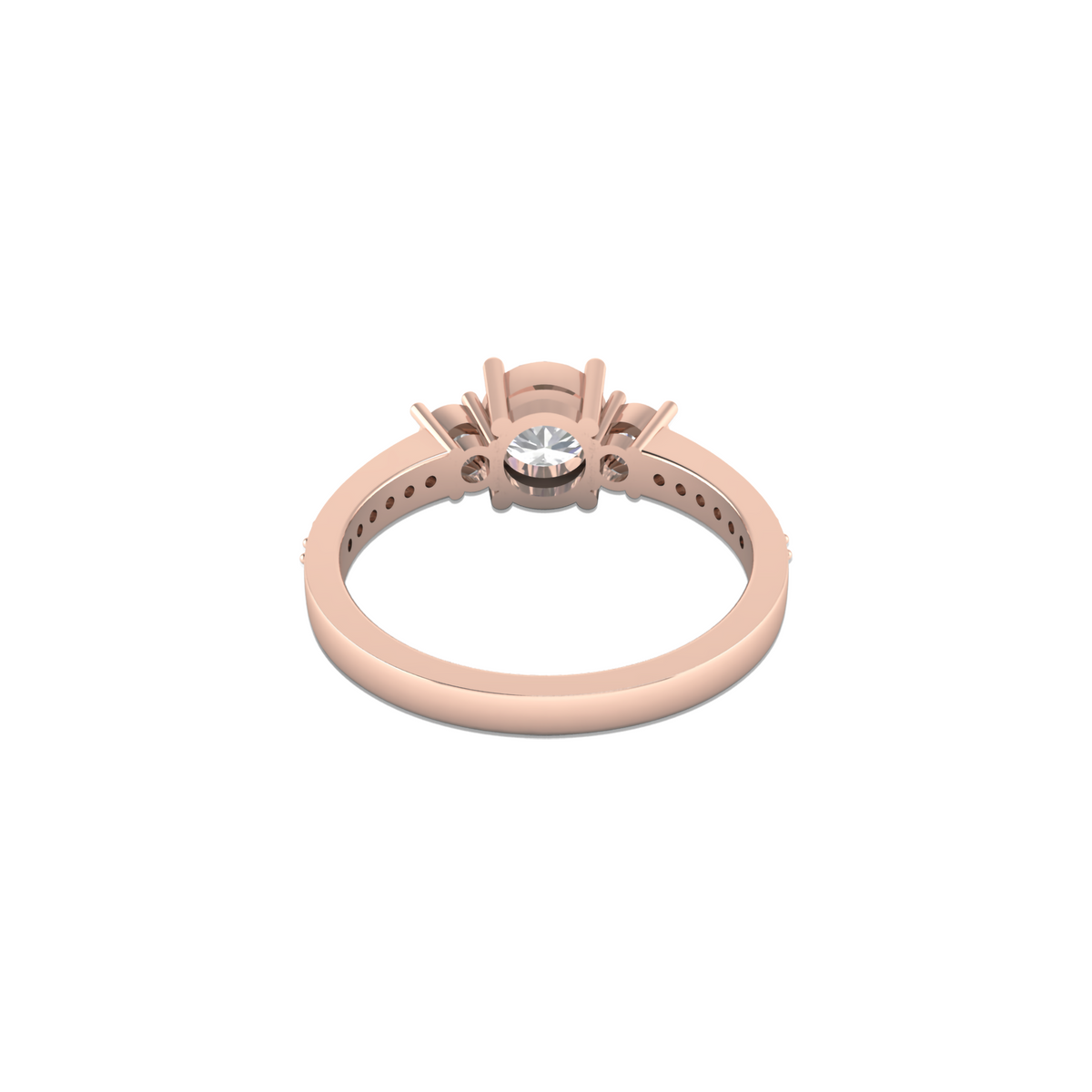 Rose Gold Plated Three Stone Vintage Ring