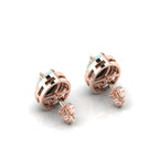 Opal & Diamond Oval Rose Gold Plated Halo Stud Earrings