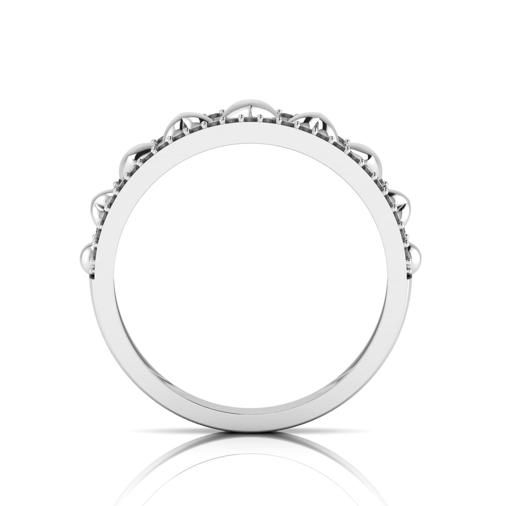 Round-Black Diamond Sterling Silver Heart Band Ring
