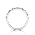 Round-Black Diamond Sterling Silver Heart Band Ring