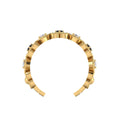 Gold Plated Heart-Style Round Black & White Diamond Adjustable Ring