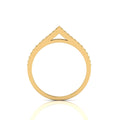 Round Black Diamond Stackable Solitaire Gold Plated V-Shaped Ring
